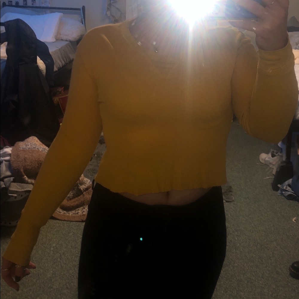 Cropped Yellow Sweater